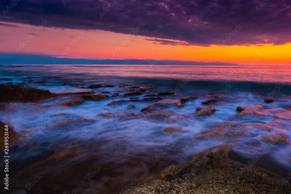 multicolored sunset over the sea