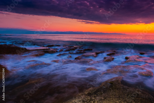 multicolored sunset over the sea