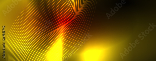 Shiny neon lines techno magic futuristic background, magic energy space light concept, abstract background wallpaper design