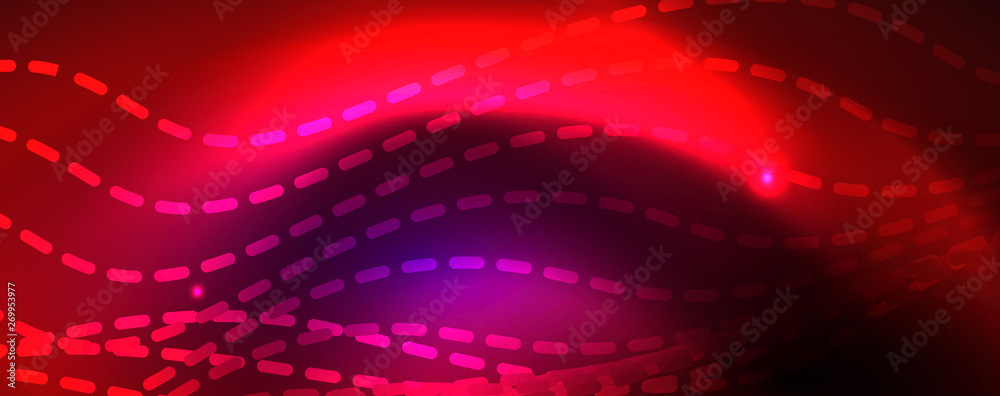 Neon vector wave lines abstract background, magic futuristic techno design Neon vector wave lines abstract background, magic futuristic techno design