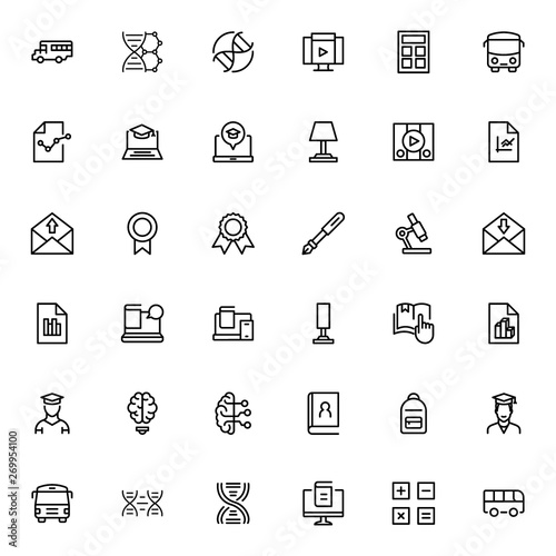 College line icon set. Collection of pixel perfect high quality black outline logo for web site design and mobile apps. College graduate vector illustration on a white background