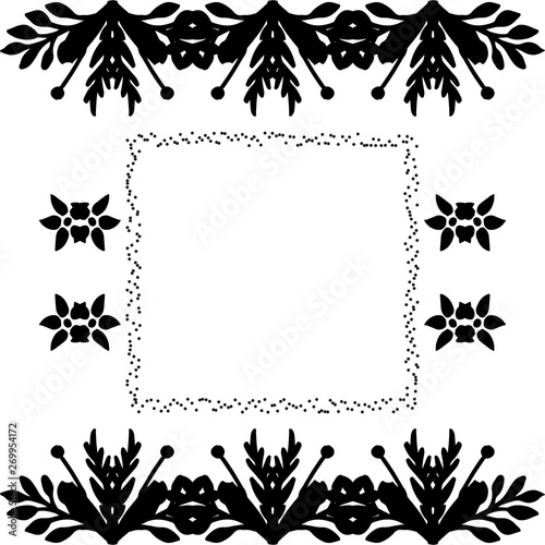 Fototapeta Naklejka Na Ścianę i Meble -  Vector illustration pattern wallpaper with wreath frame