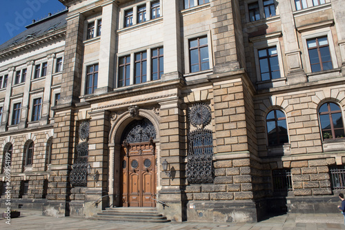 Historical buildings in Dresden old town in sunny spring day, Germany 