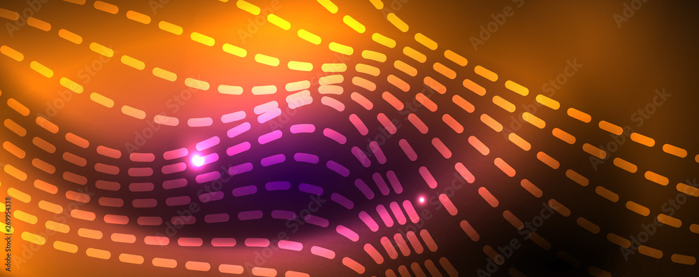 Neon vector wave lines abstract background, magic futuristic techno design Neon vector wave lines abstract background, magic futuristic techno design
