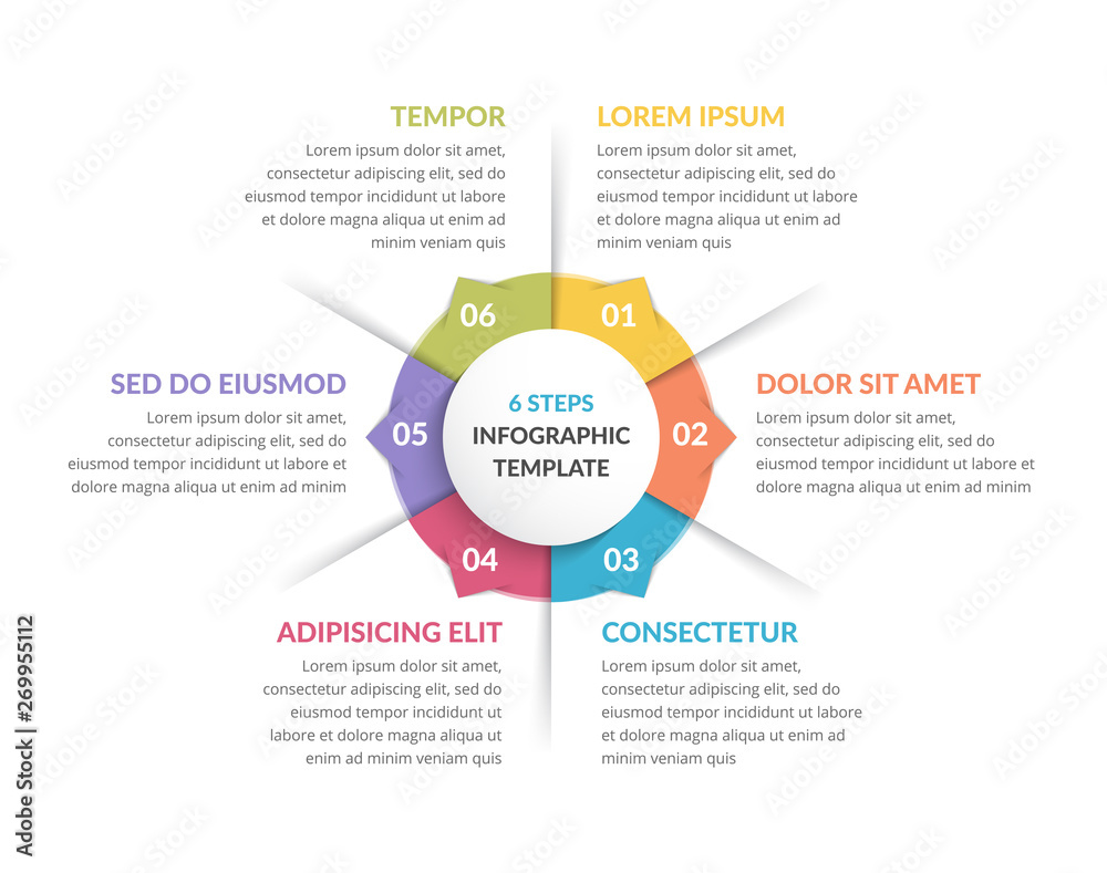 Fototapeta premium Circle Infographics - Six Elements