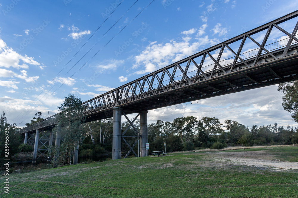 Fototapeta premium The Lone Pine Bridge Over the Gwydir River