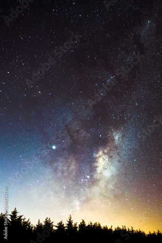 Milky Way and Stars in Night Sky