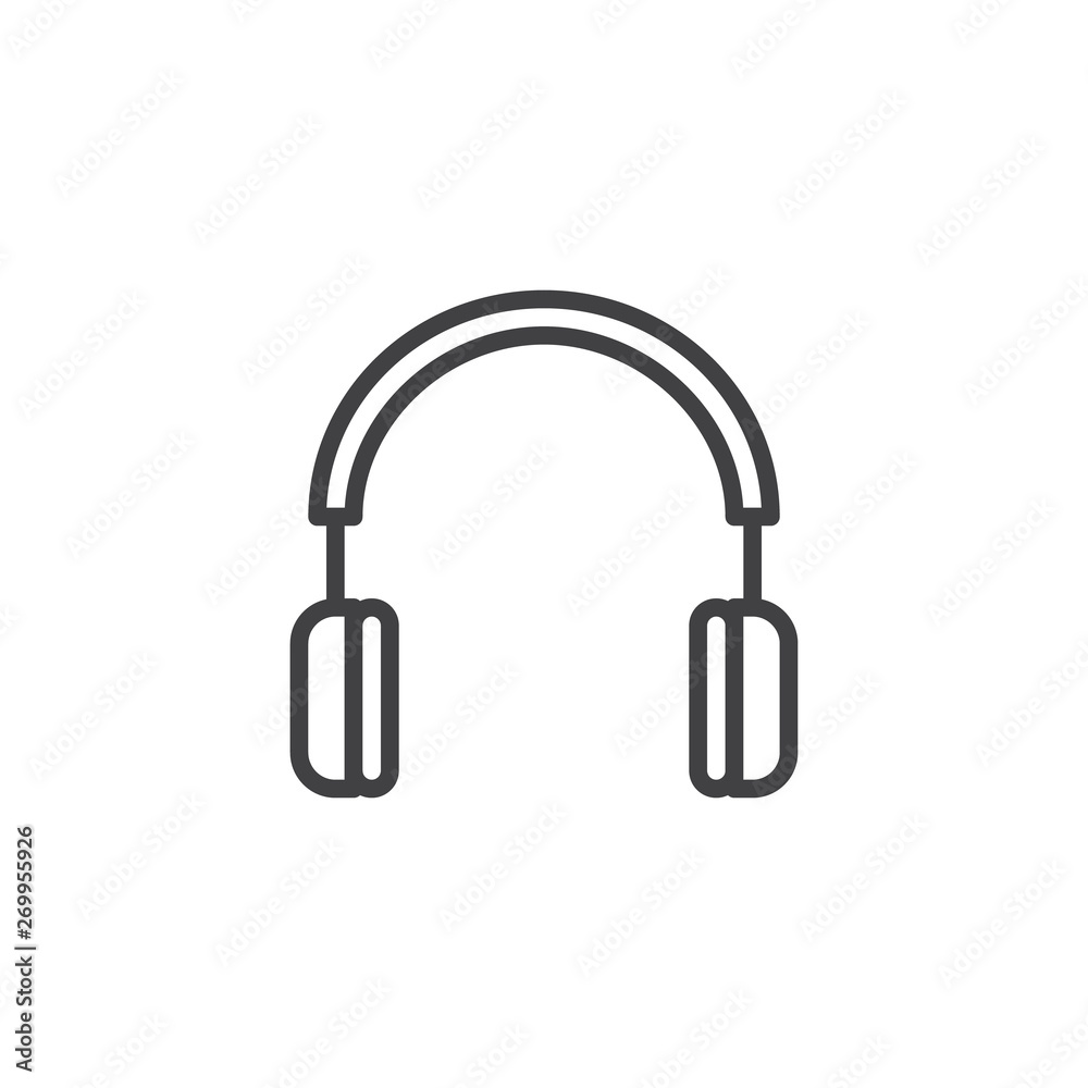 Wireless Headphones line icon. linear style sign for mobile concept and web design. DJ Headset outline vector icon. Symbol, logo illustration. Vector graphics Wireless Headphones line icon. linear style sign for mobile concept and web design. DJ Headset outline vector icon. Symbol, logo illustration. Vector graphics