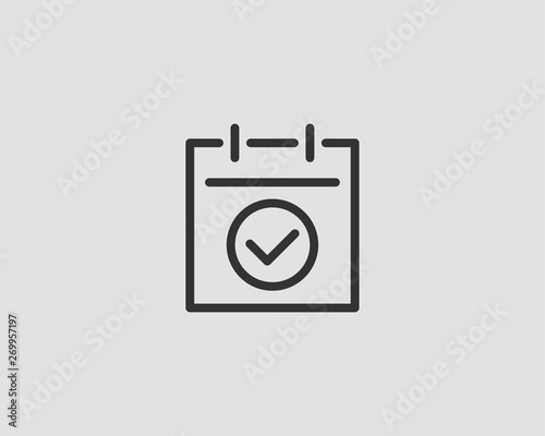 Calendar icon vector flat line design