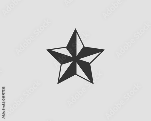 Star icon vector silhouette isolated on white background.