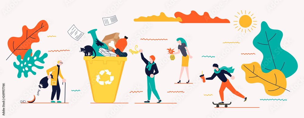 Horizontal banners template for garbage recycling. Horizontal banners template for garbage recycling.