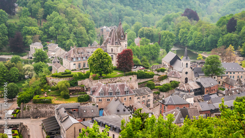 Aerial view of medieval town of Durbuy, Wallonia, Ardennes, Belgium. photo
