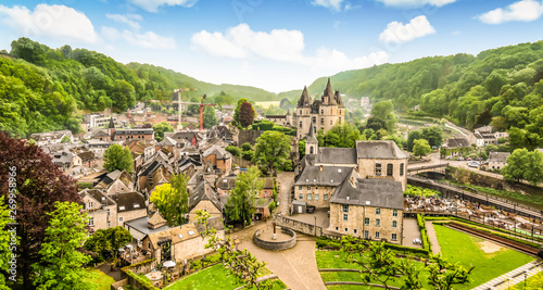 Panoramic landscape of Durbuy, Belgium. Smallest city in the world. photo