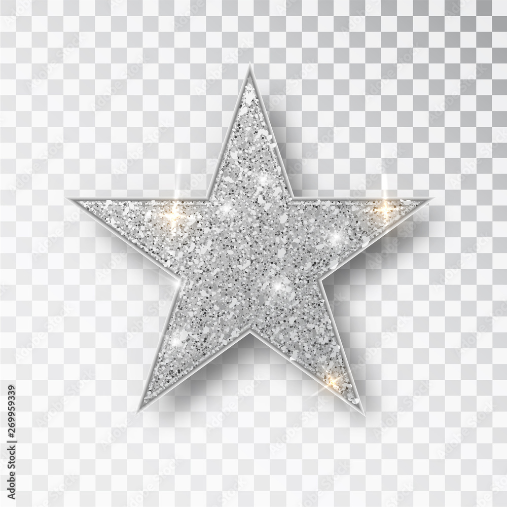 Fototapeta premium Gold glitter vector star. Golden sparkle luxury design element. Vector particles.