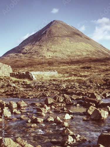 The conical shape of Glamaig in the Red Hills mountain range on Isle of Skye photo