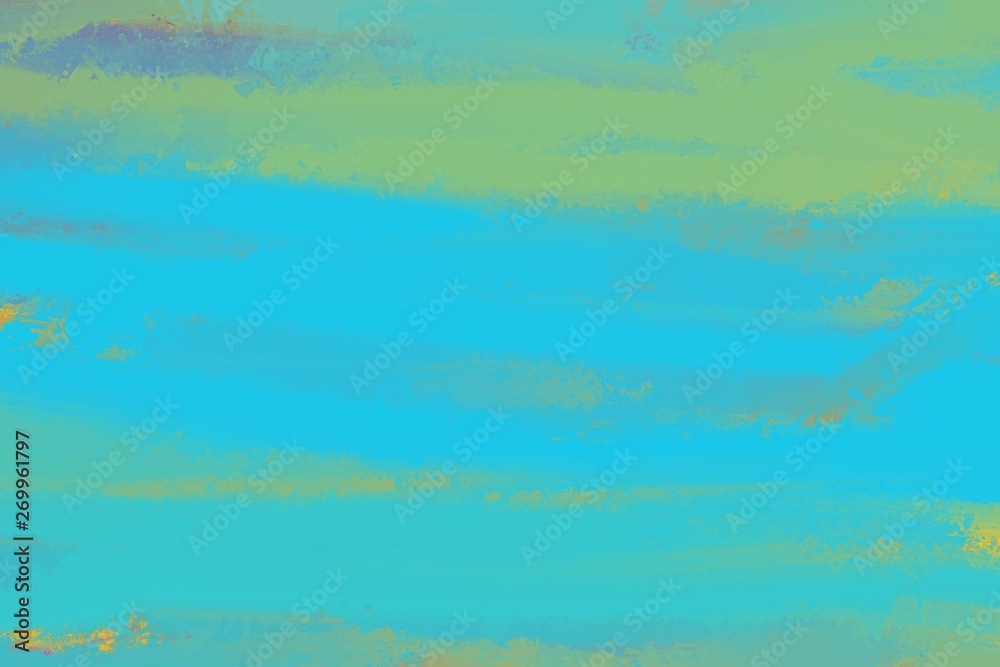 creative painting for abstract background, blue green lines