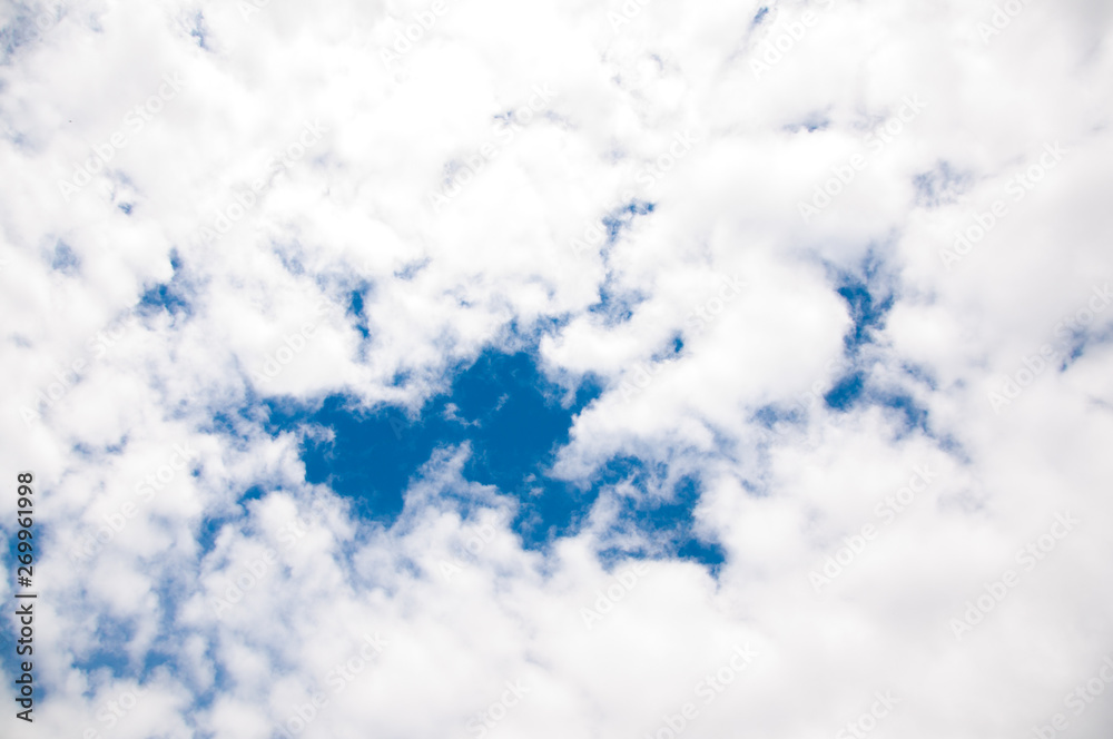 blue sky in the clouds. On a summer day blue sky in the clouds. On a summer day
