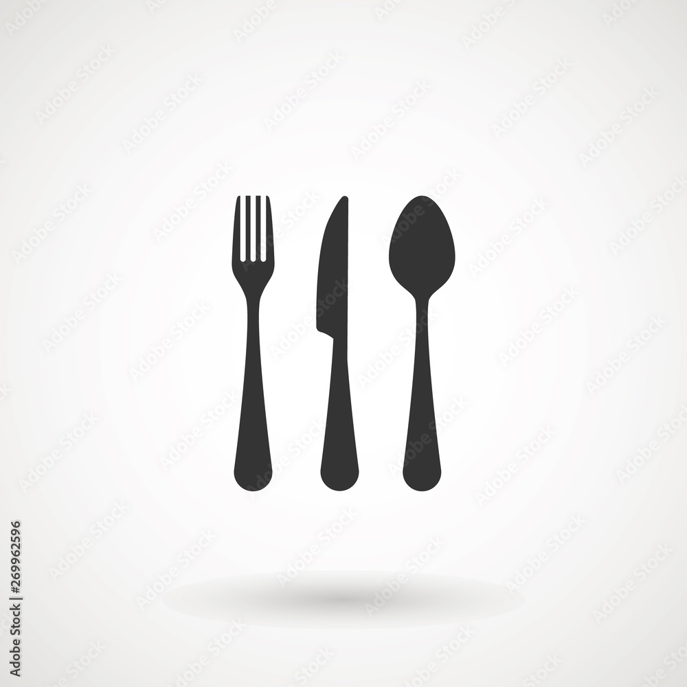knife, fork and spoon on white background. Vector illustration - Vector knife, fork and spoon on white background. Vector illustration - Vector