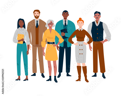 Portrait of business team standing together. Multiracial business people