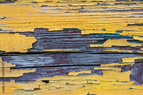 Wallpaper Mural Yellow Painted Old Weathered Wood Pattern Torontodigital.ca