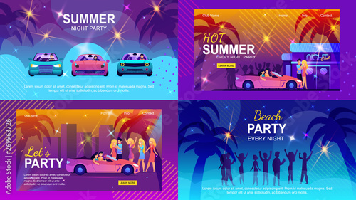 Colorful Banners Set Inviting to Summer Adventure