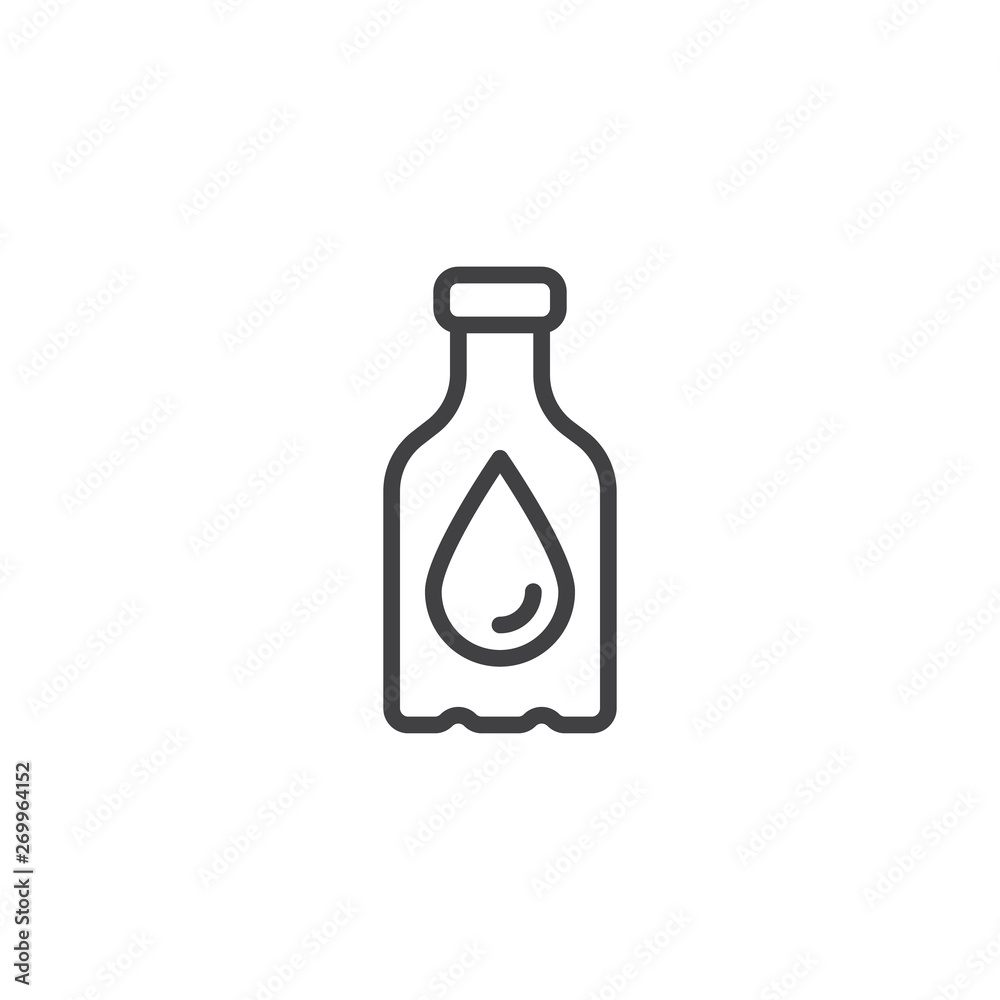 Water bottle line icon. linear style sign for mobile concept and web design. Bottle with water drop outline vector icon. Symbol, logo illustration. Vector graphics Water bottle line icon. linear style sign for mobile concept and web design. Bottle with water drop outline vector icon. Symbol, logo illustration. Vector graphics