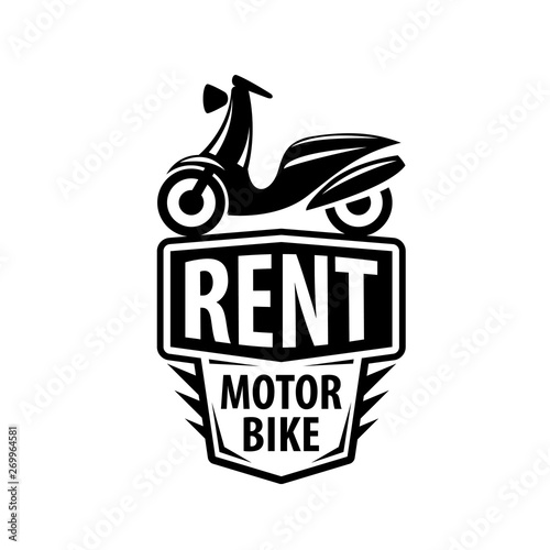 Motorcycle logo for rent. Vector illustration on white background