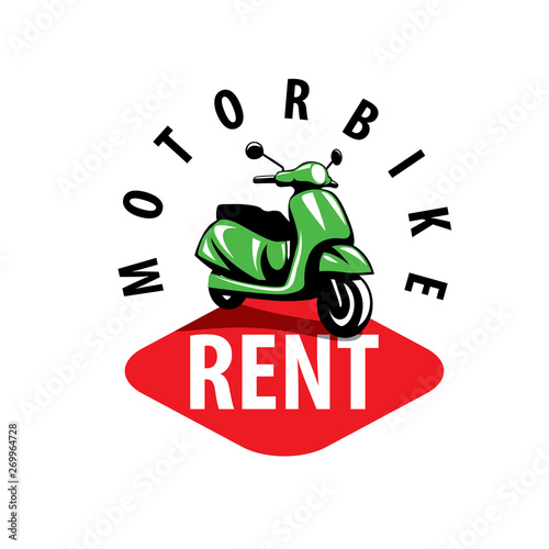 Motorcycle logo for rent. Vector illustration on white background