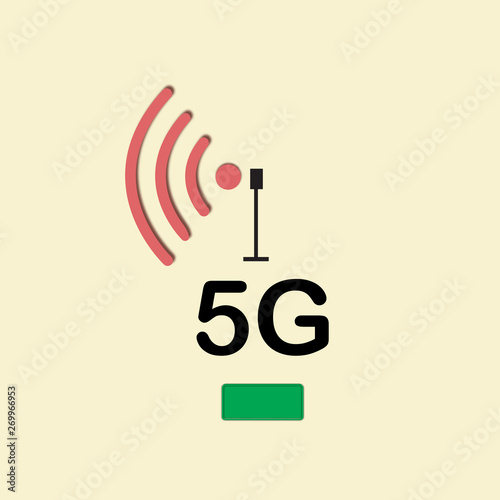 Vector technology icon network sign 5G. Illustration 5g internet symbol in flat line minimalism style. - Vector
