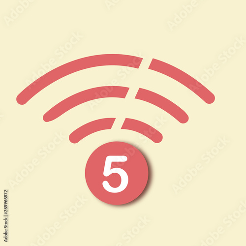 Vector technology icon network sign 5G. Illustration 5g internet symbol in flat line minimalism style. - Vector photo