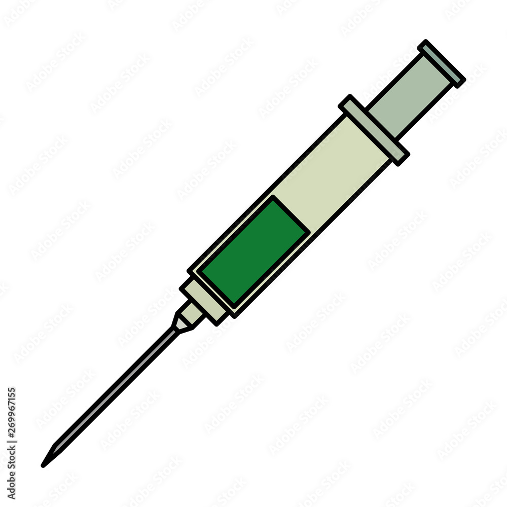 Fototapeta premium injection syringe medical icon vector illustration