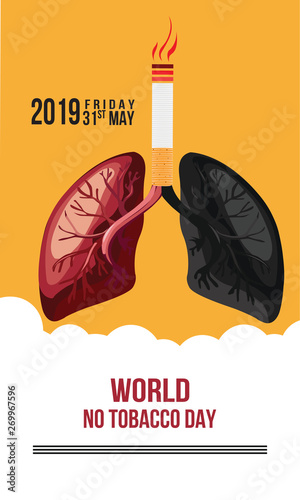 Concept of No smoking and World No Tobacco Day. - Vector