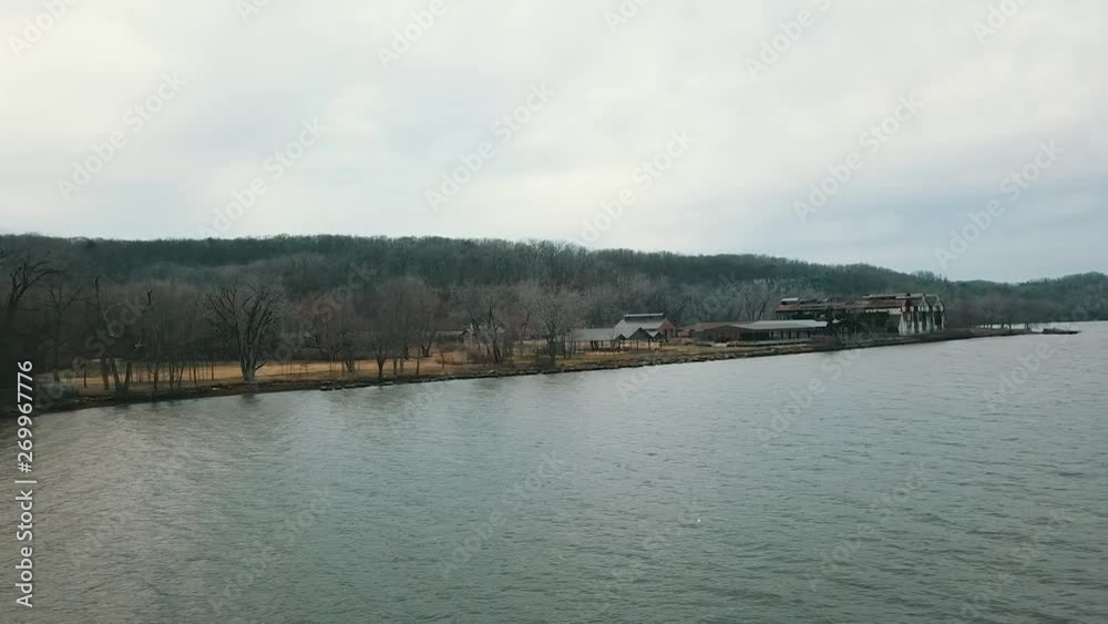 This is a calm coastline drone shot along the Hudson River in upstate, New York. This is a calm coastline drone shot along the Hudson River in upstate, New York.