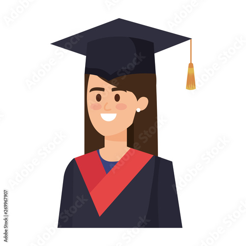 young woman student graduated character