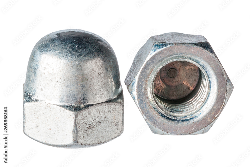 Metal nuts isolated on white background Metal nuts isolated on white background