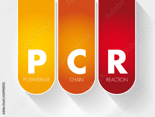 PCR - Polymerase Chain Reaction, acronym, medical concept background