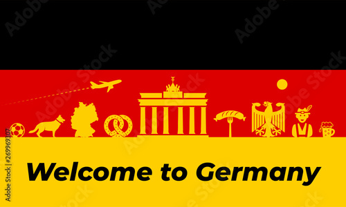 Germany background design. Germany traditional symbols and objects