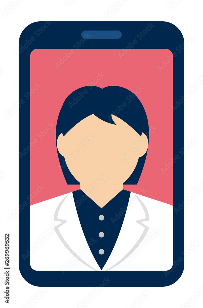 smartphone video call vector illustration (female) smartphone video call vector illustration (female)