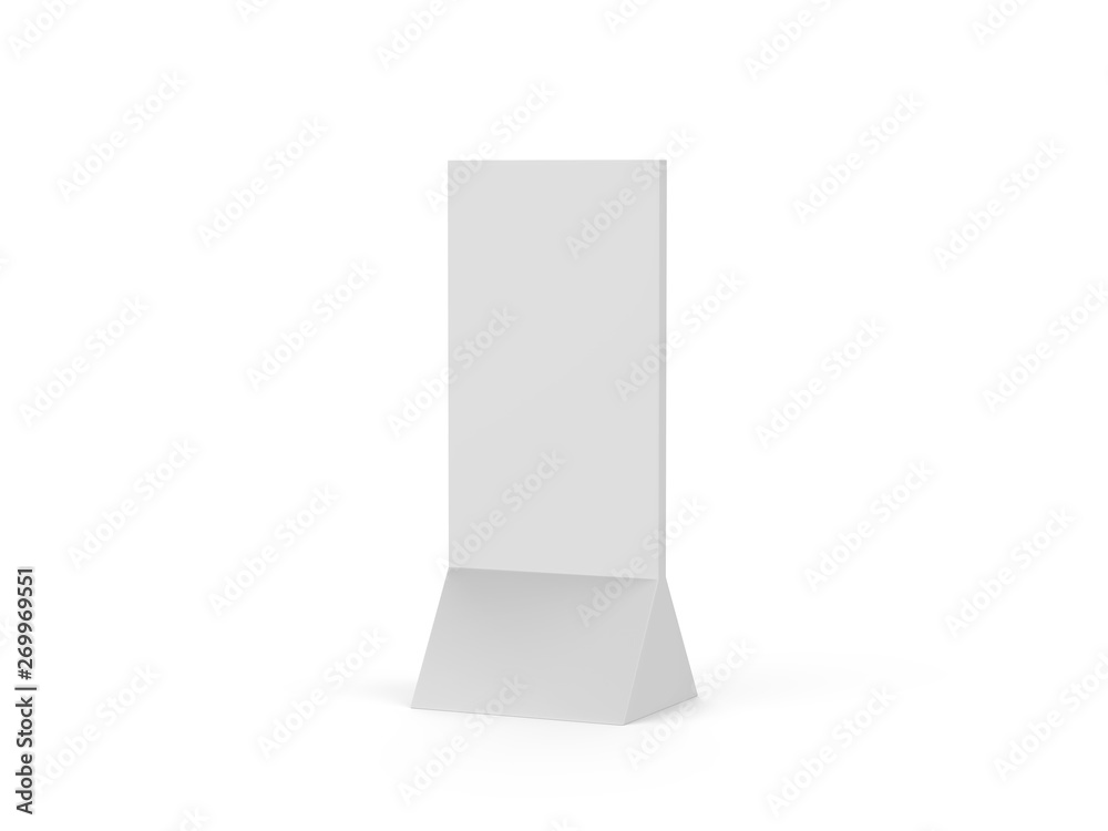 Free standing Corrugated promotional display paperboard, modern display shelf Cardboard pop standee mock up, 3d illustration