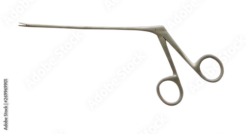 Alligator forceps or crocodile forceps on white isolated background