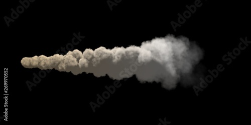 Stream of smoke. Isolated o...
