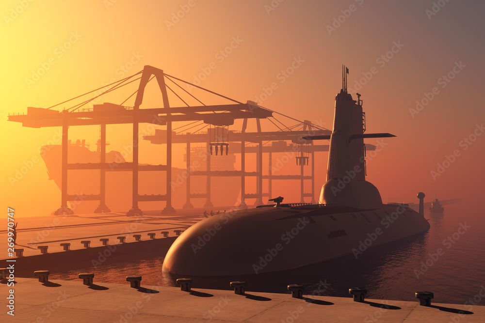 Fototapeta premium The military ship