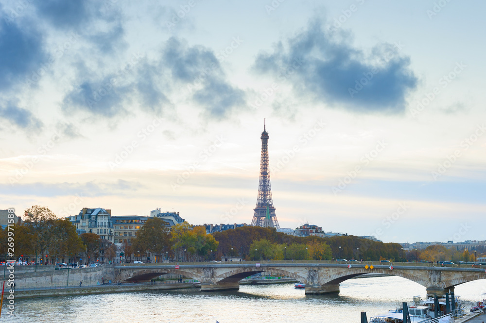 Sienna river Paris Eiffel tower