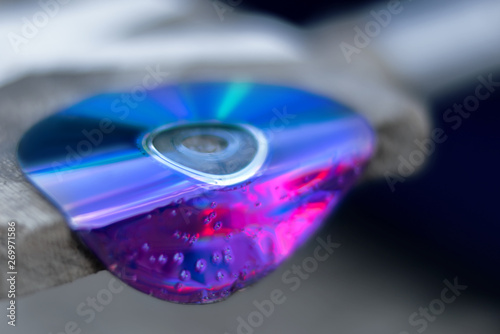 Damaged data. Melted and deformed optical disc (CD, CD-R, DVD, etc )