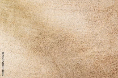 Obraz Widok z góry tło piaszczystej plaży z widoczną teksturę piasku. Tło dla makiet i reklamy.