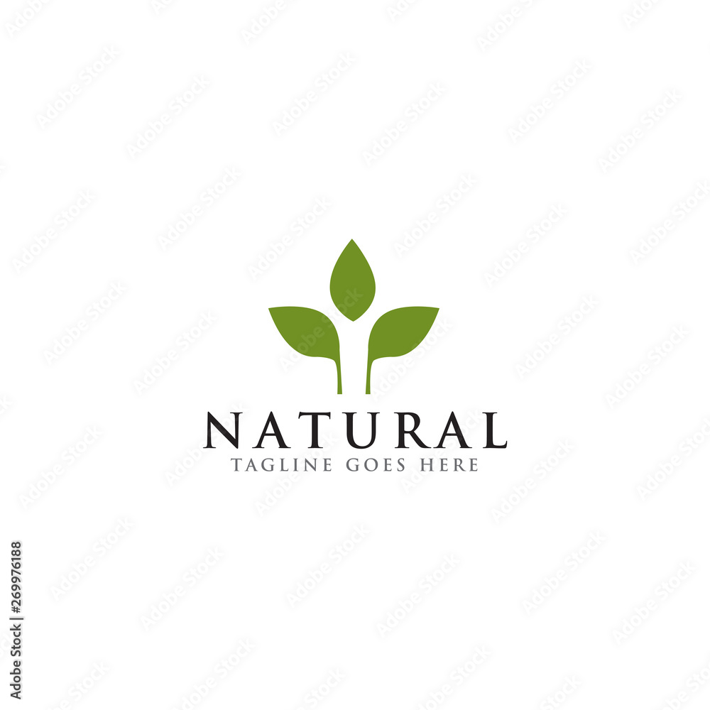 Natural leaf icon logo design vector template Natural leaf icon logo design vector template