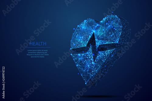 Healthcare low poly wireframe banner template photo