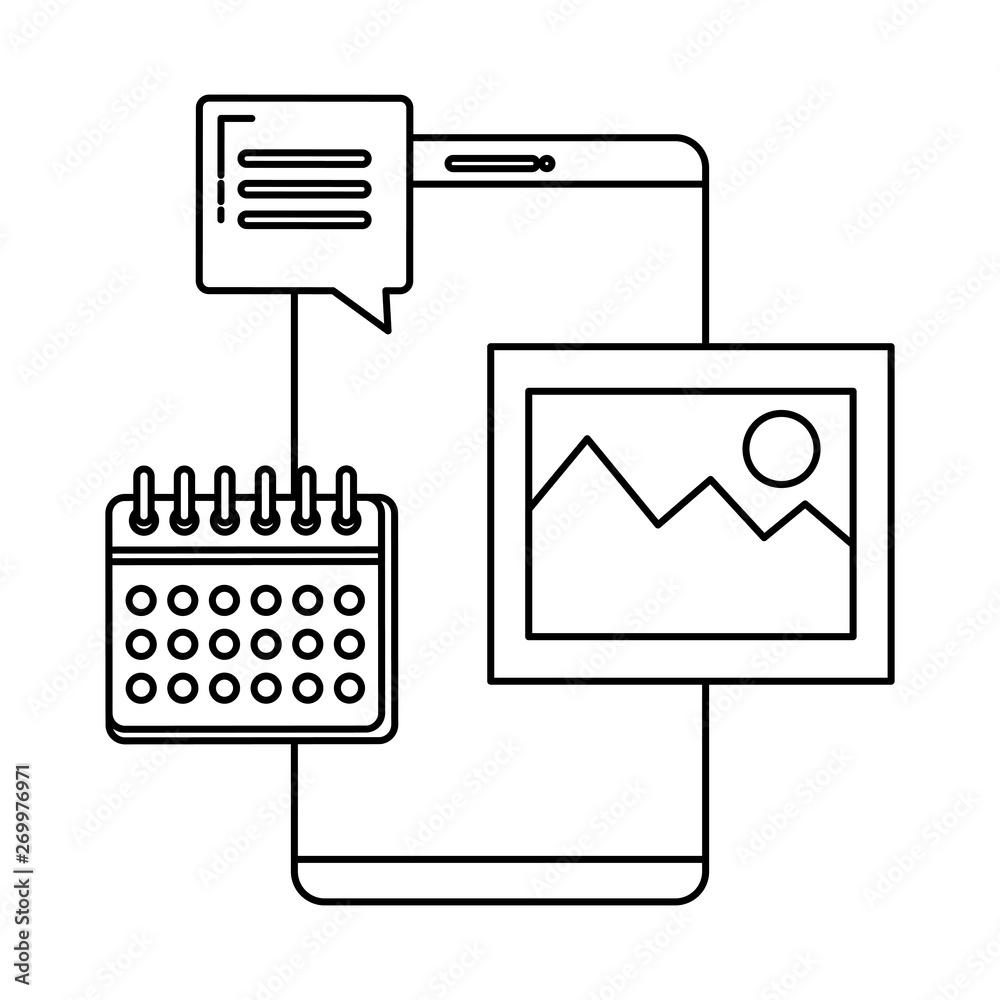smartphone with calendar and picture smartphone with calendar and picture
