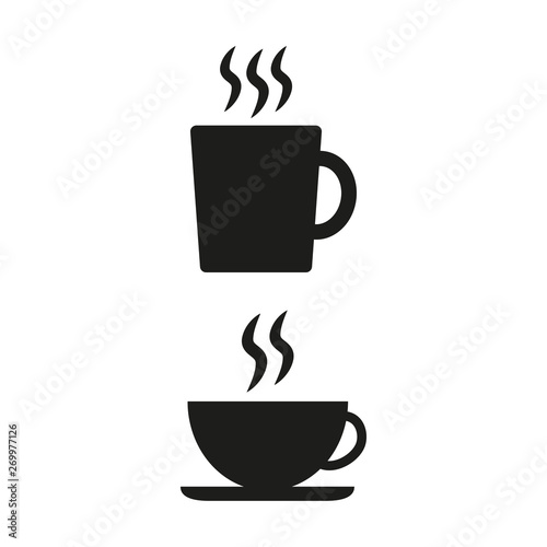 Coffee cup flat icon on white background.