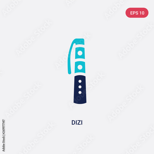 two color dizi vector icon from asian concept. isolated blue dizi vector sign symbol can be use for web, mobile and logo. eps 10
